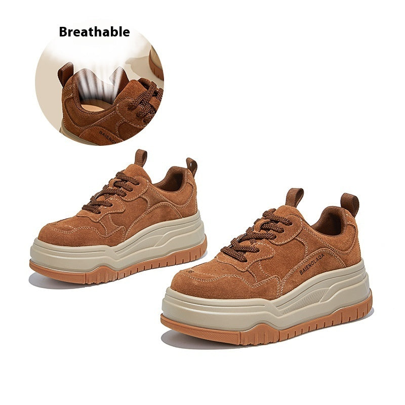 Women’s Retro Thick Sole Sneakers – Height Increasing Casual Sports Shoes - Luxurieglam