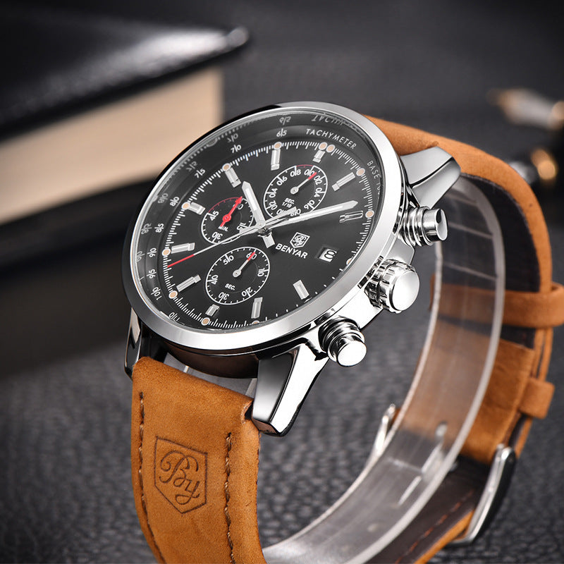 Regalia™ Men’s Luxury Quartz Leather Watch - Luxurieglam