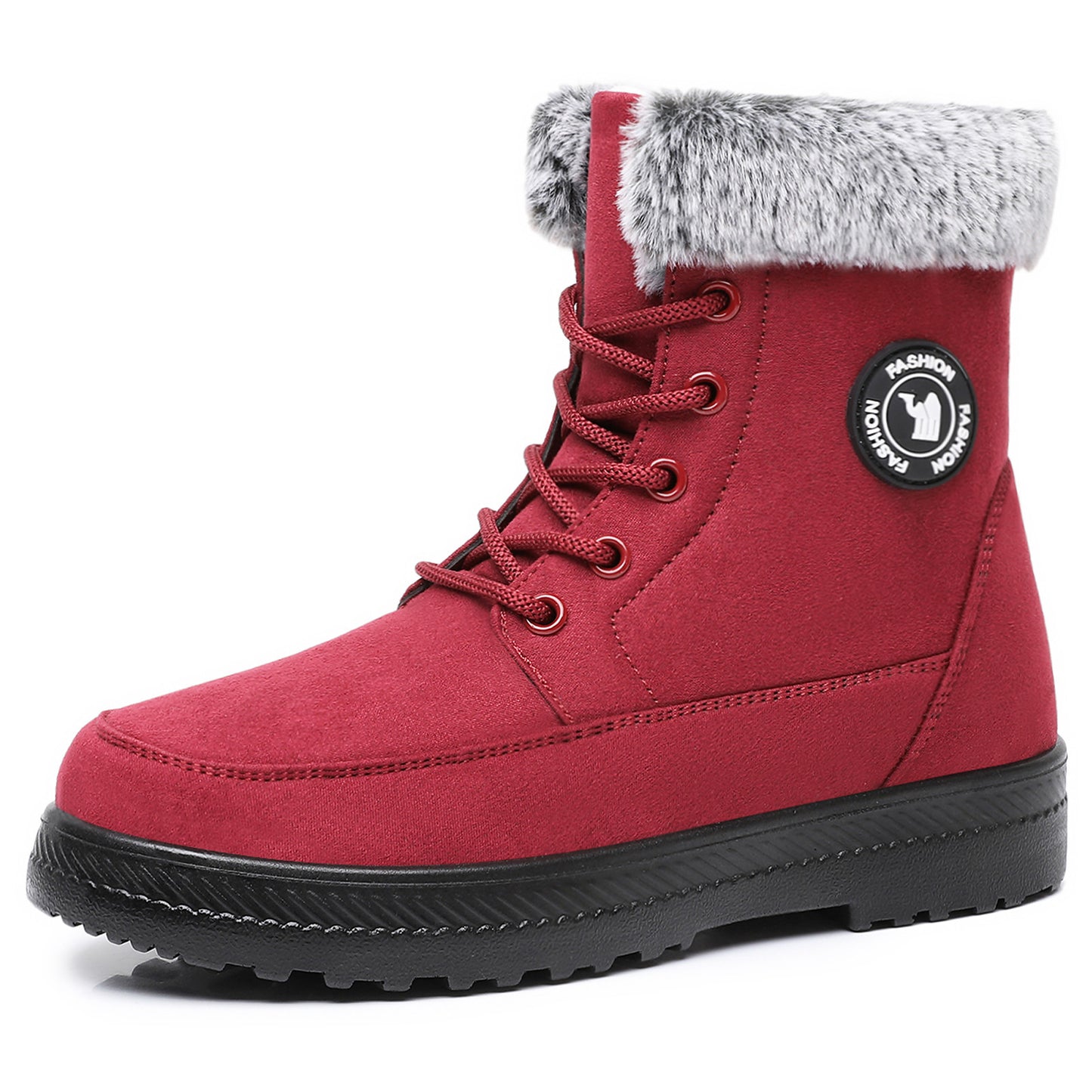 Women’s Cotton Lace-Up Boots – Soft Bottom, Warm & Comfortable Flat Shoes - Luxurieglam