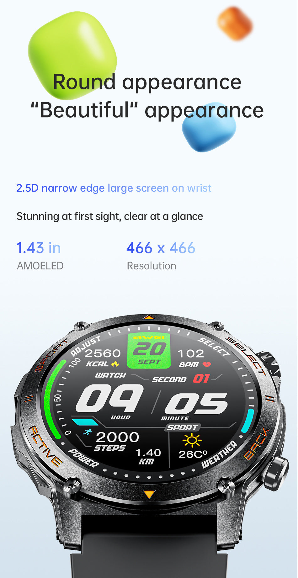 AWEI AMOLED Smartwatch H52 - Luxurieglam