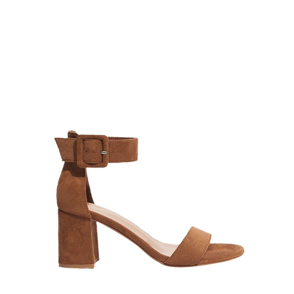 Open Toe Sandals With Heel Wrapped Strap - Luxurieglam