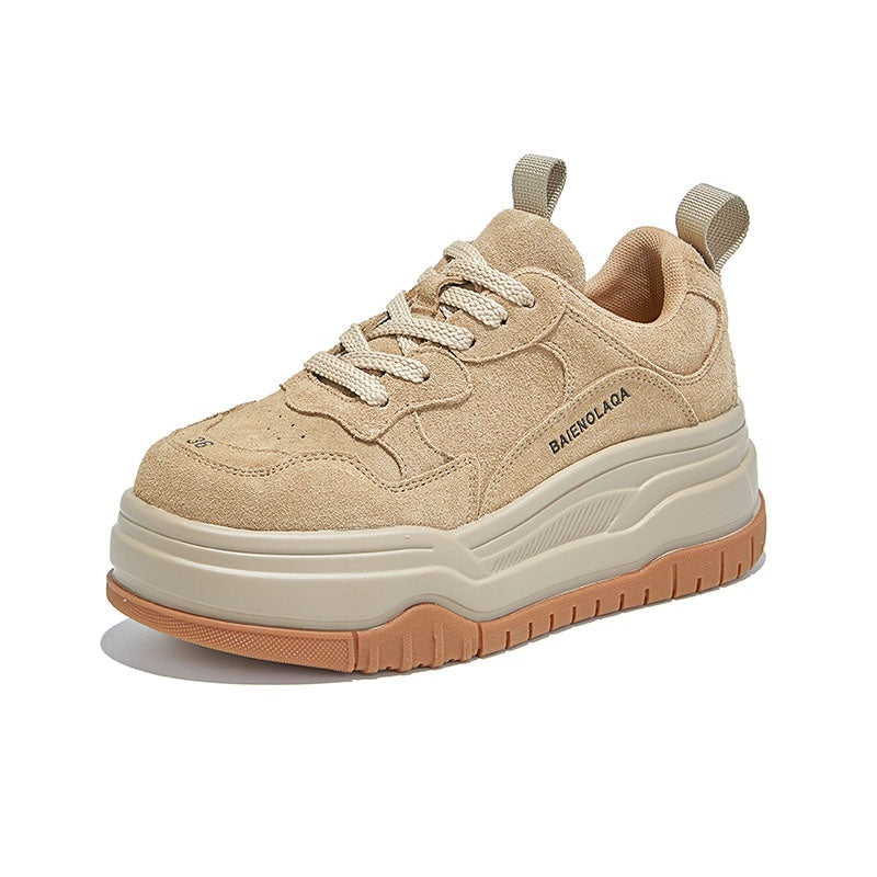 Women’s Retro Thick Sole Sneakers – Height Increasing Casual Sports Shoes - Luxurieglam