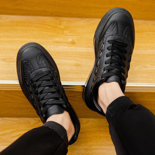 Trendy Leather Men's Fashion Sneakers - Luxurieglam