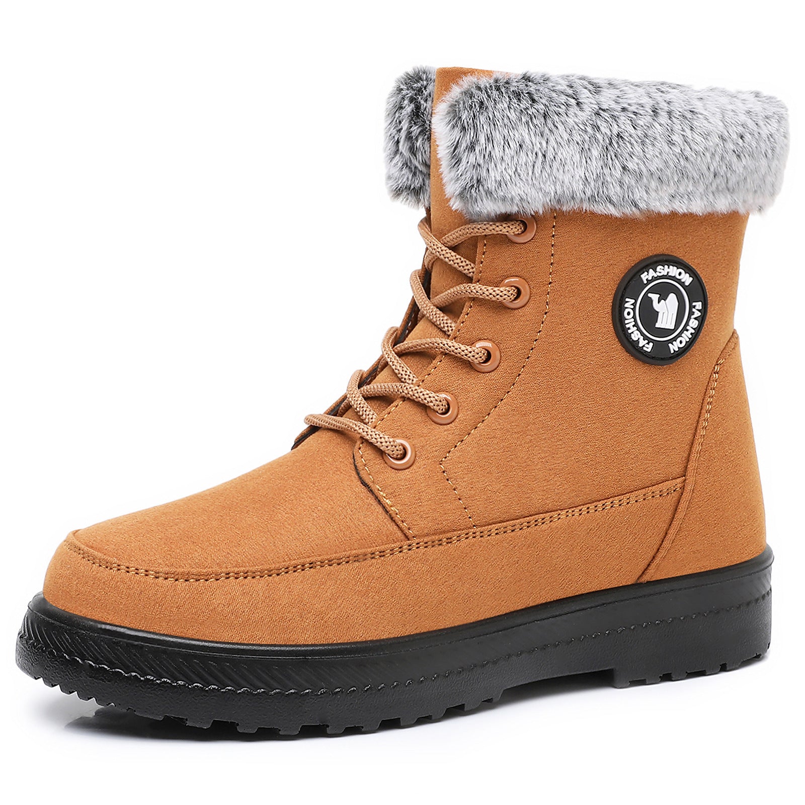 Women’s Cotton Lace-Up Boots – Soft Bottom, Warm & Comfortable Flat Shoes - Luxurieglam