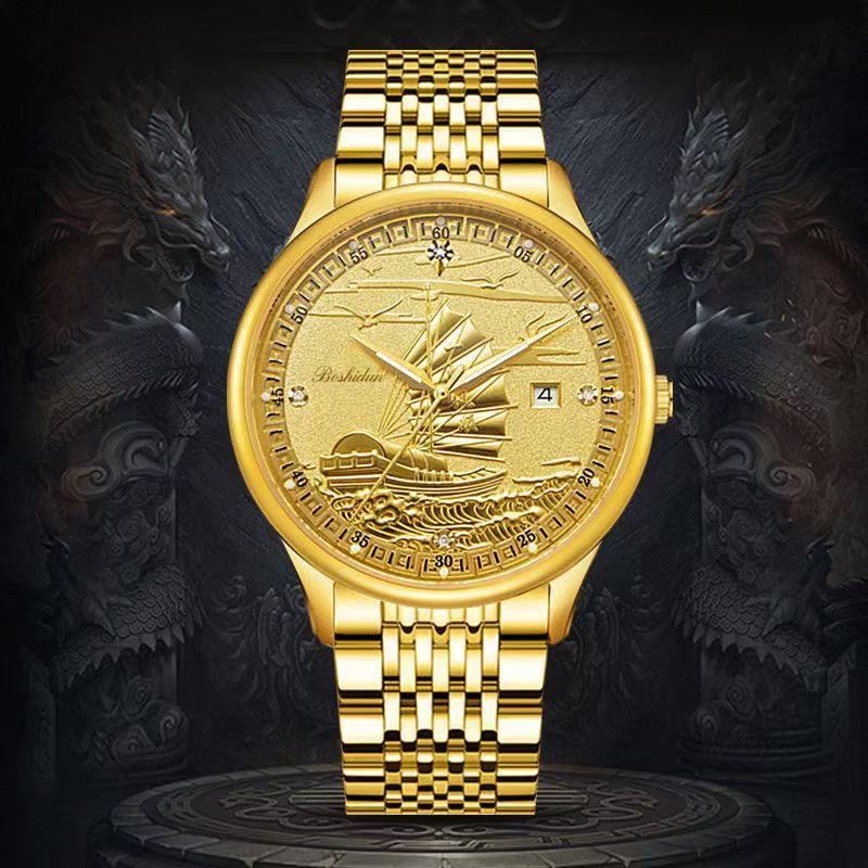 Smooth Sailing Calendar Night Light Waterproof Men's Watch - Luxurieglam