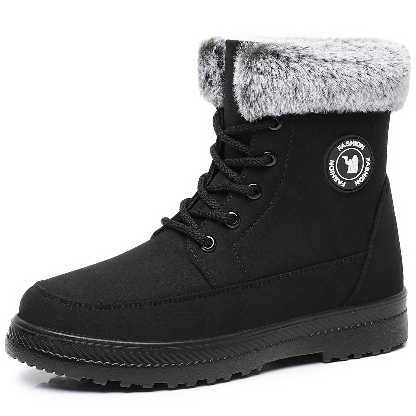 Women’s Cotton Lace-Up Boots – Soft Bottom, Warm & Comfortable Flat Shoes - Luxurieglam