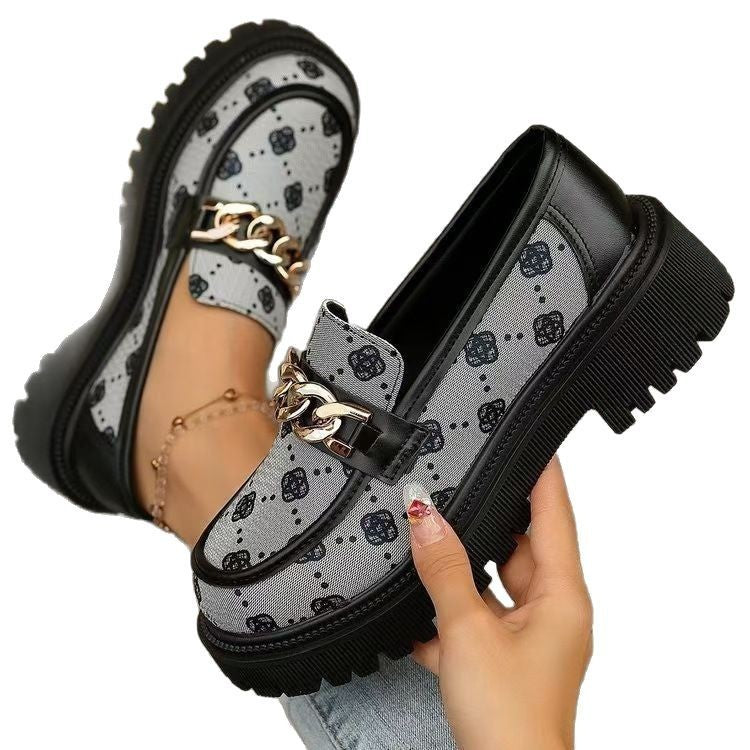 Plus Size Women’s Chunky Heel Retro Loafers – Trendy Vintage Style - Luxurieglam
