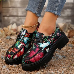 Plus Size Women’s Chunky Heel Retro Loafers – Trendy Vintage Style - Luxurieglam