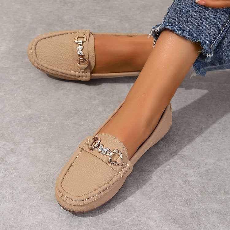 New Spring And Autumn Flat Bottom Slip-on Versatile Soft Bottom Comfortable Shallow Mouth Pumps - Luxurieglam