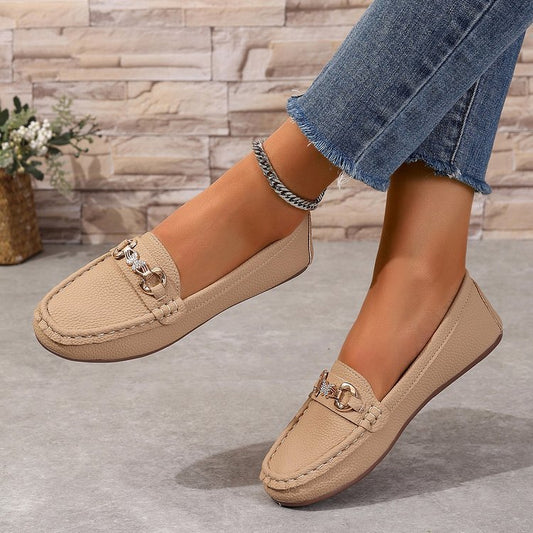New Spring And Autumn Flat Bottom Slip-on Versatile Soft Bottom Comfortable Shallow Mouth Pumps - Luxurieglam