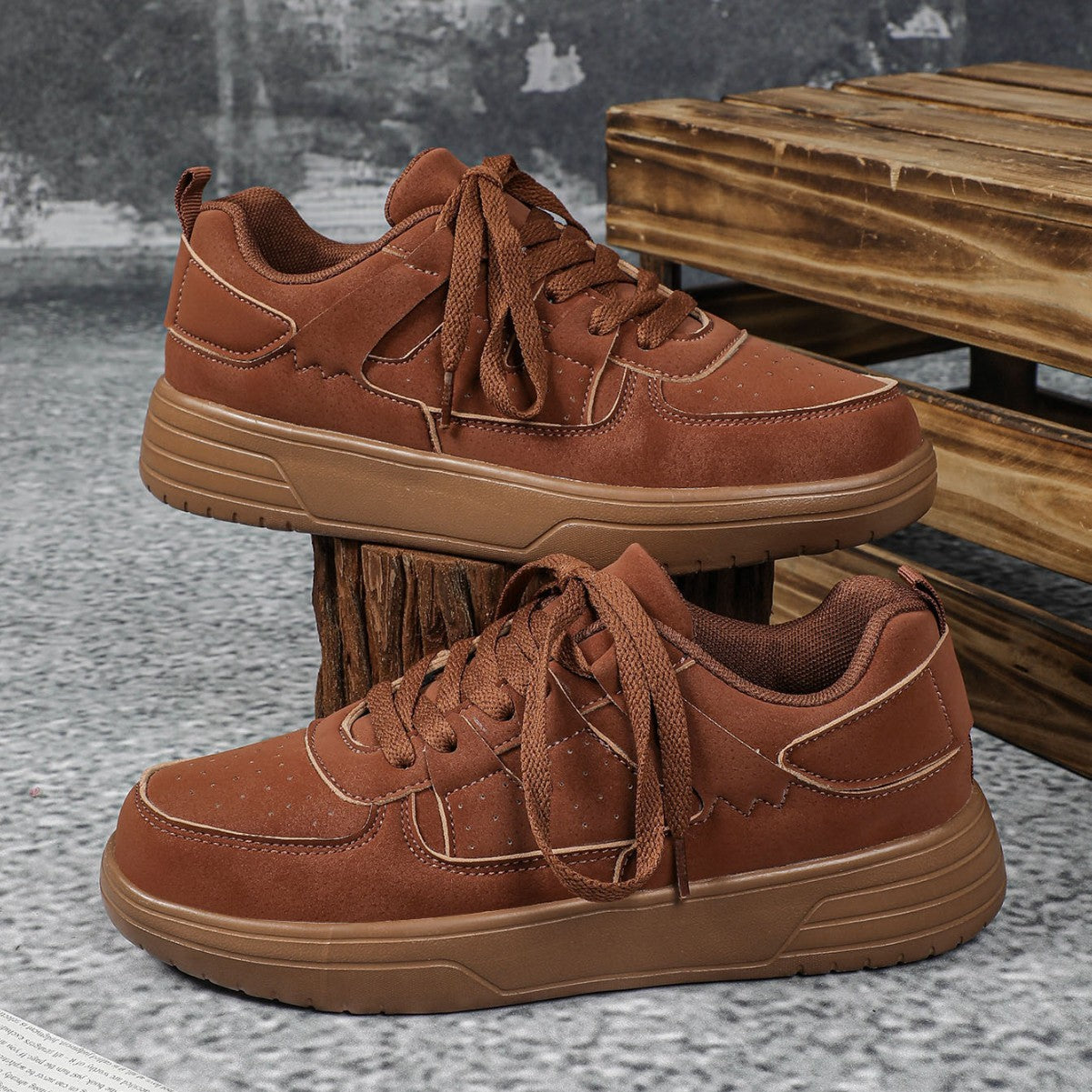 New Thick Bottom Frosted Skateboard Couple Vintage Fashion Outdoor Casual Shoes Maillard Lady Sneaker - Luxurieglam