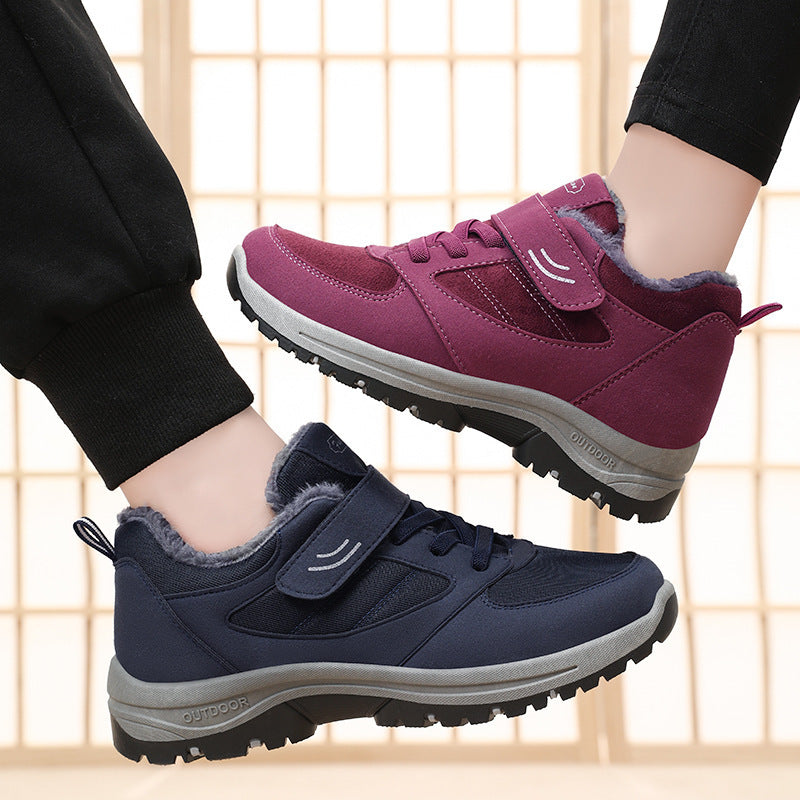Winter Warm Walking Shoes – Cotton Boots with Velcro Closure for Men & Women - Luxurieglam