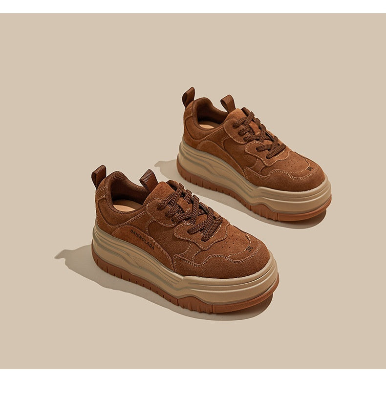 Women’s Retro Thick Sole Sneakers – Height Increasing Casual Sports Shoes - Luxurieglam