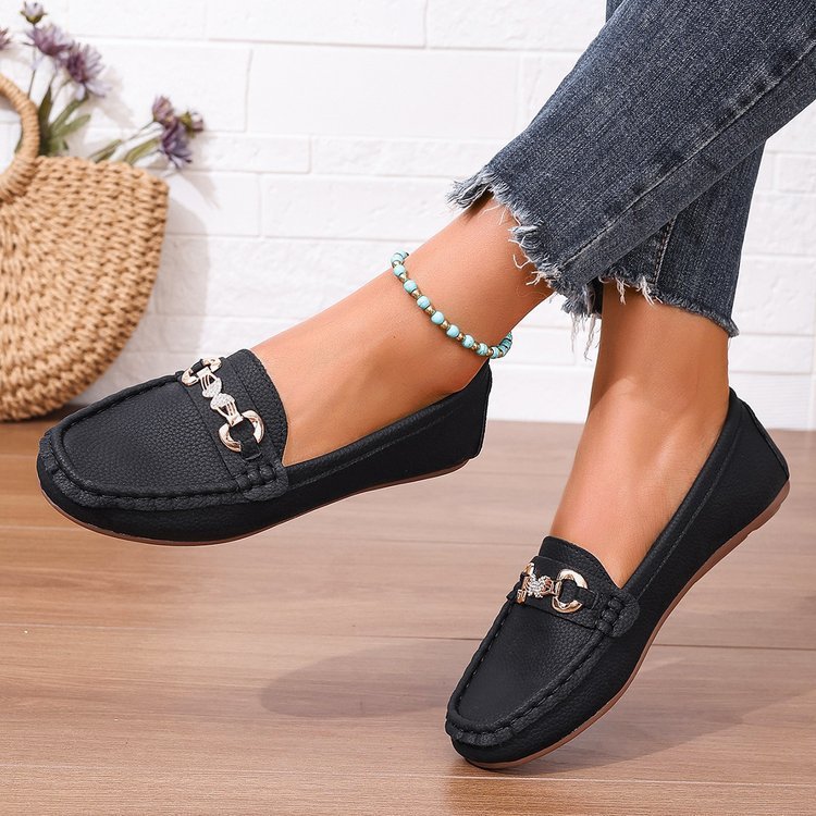 New Spring And Autumn Flat Bottom Slip-on Versatile Soft Bottom Comfortable Shallow Mouth Pumps - Luxurieglam
