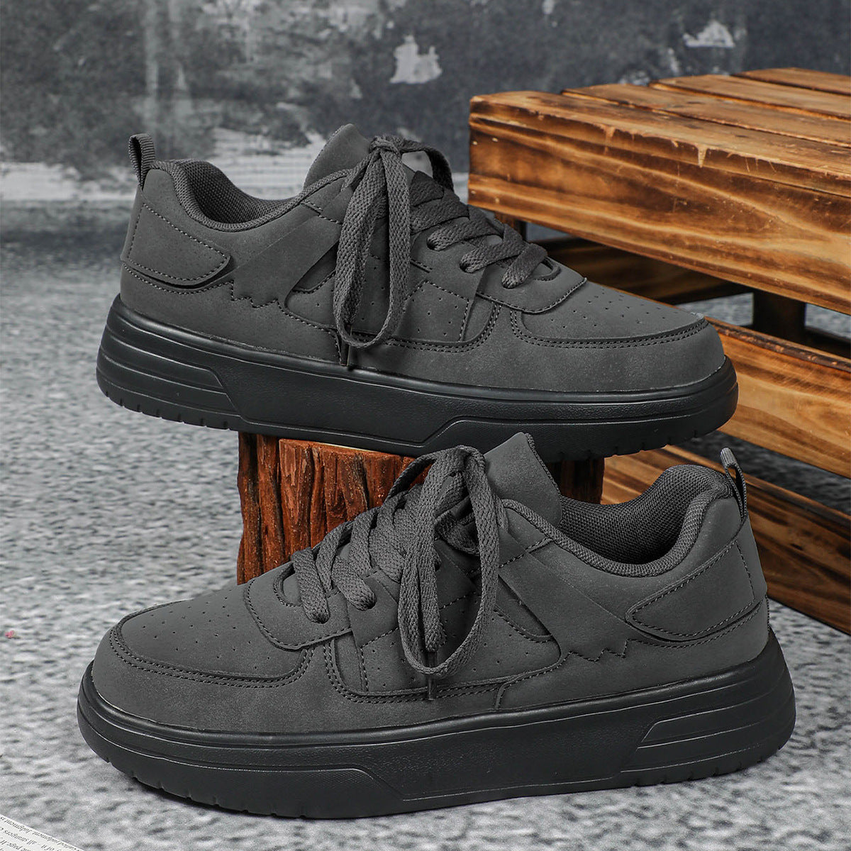 New Thick Bottom Frosted Skateboard Couple Vintage Fashion Outdoor Casual Shoes Maillard Lady Sneaker - Luxurieglam