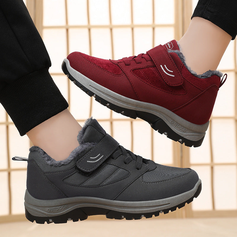 Winter Warm Walking Shoes – Cotton Boots with Velcro Closure for Men & Women - Luxurieglam