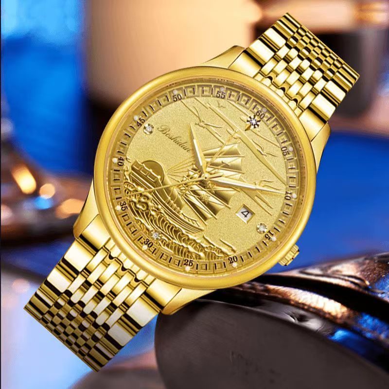 Smooth Sailing Calendar Night Light Waterproof Men's Watch - Luxurieglam