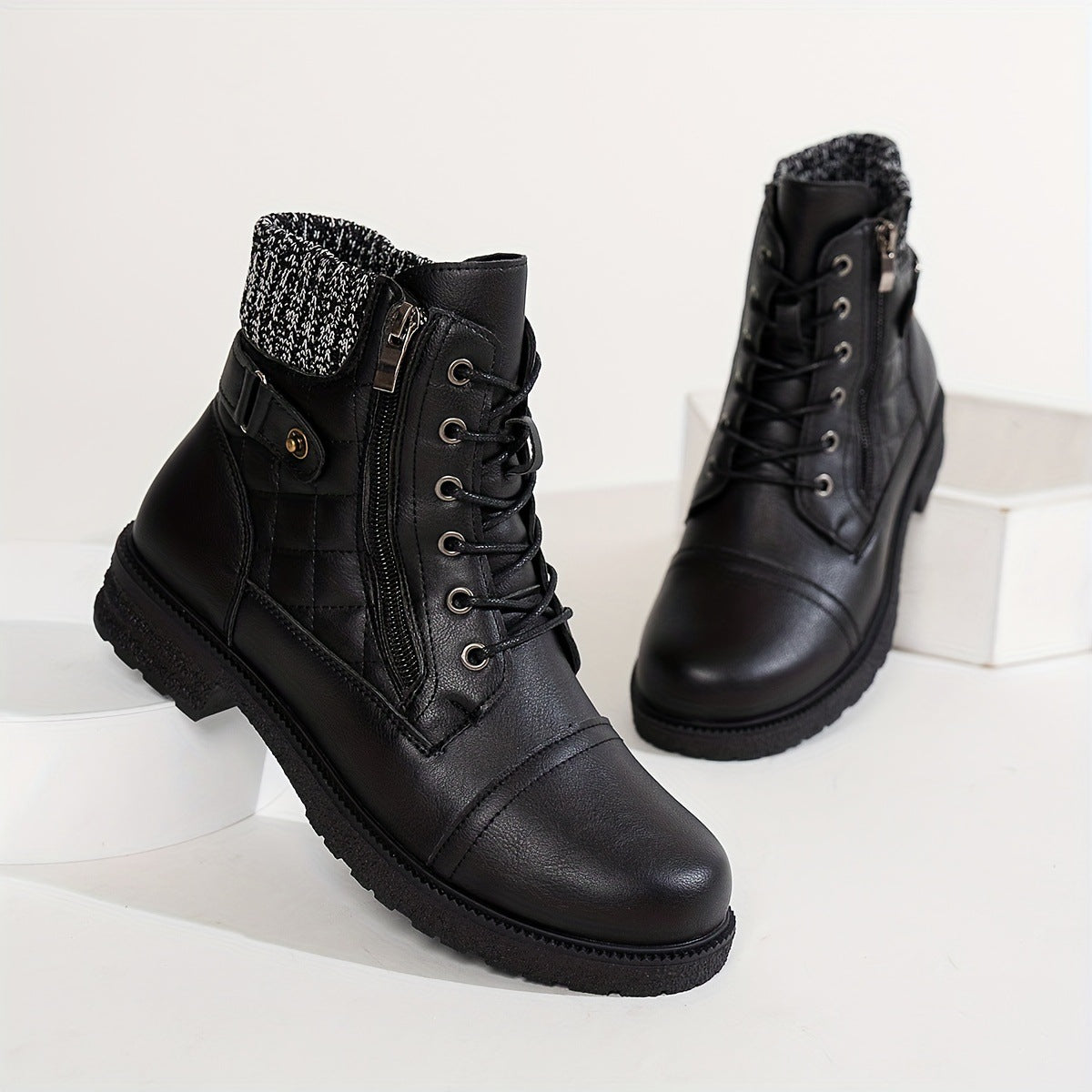 Women’s Side Zipper Low Heel Ankle Boots – Fashionable & Comfortable Everyday Wear - Luxurieglam