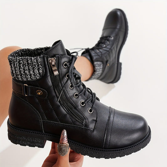 Women’s Side Zipper Low Heel Ankle Boots – Fashionable & Comfortable Everyday Wear - Luxurieglam