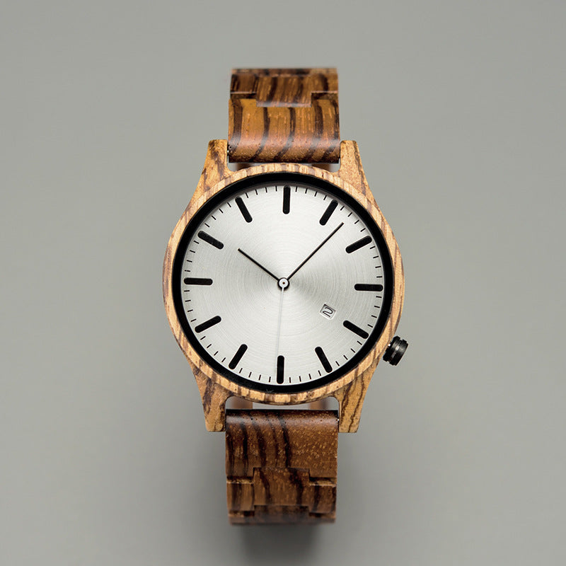 Wood Quartz Pointer Watch Men - Luxurieglam