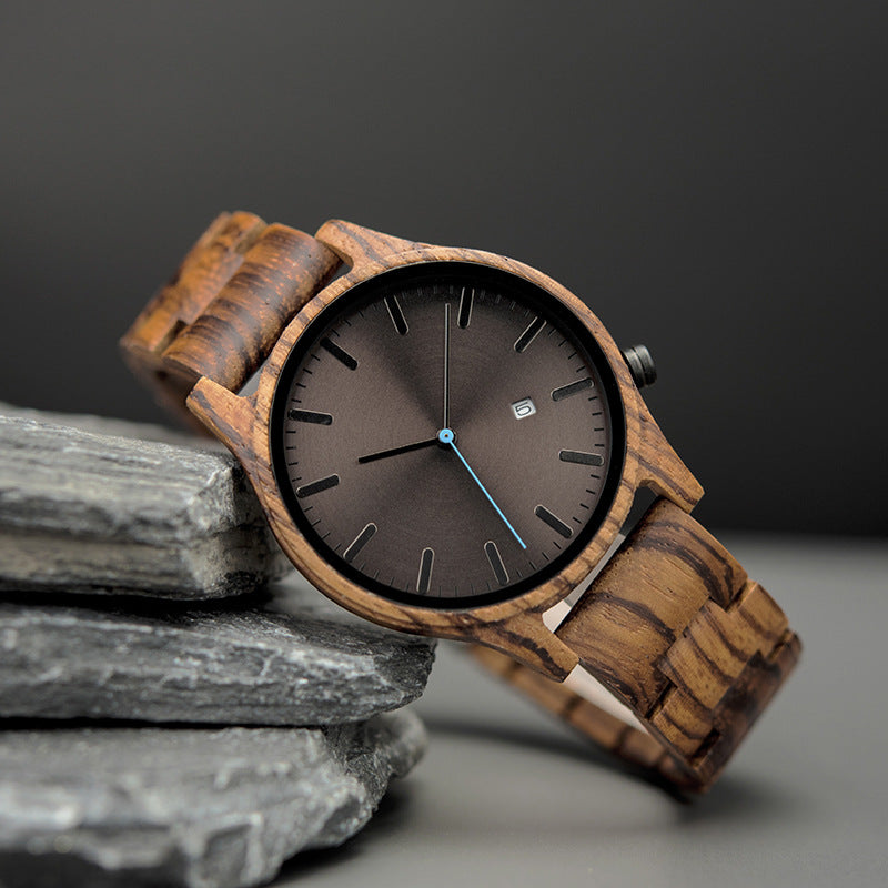 Wood Quartz Pointer Watch Men - Luxurieglam