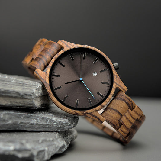 Wood Quartz Pointer Watch Men - Luxurieglam