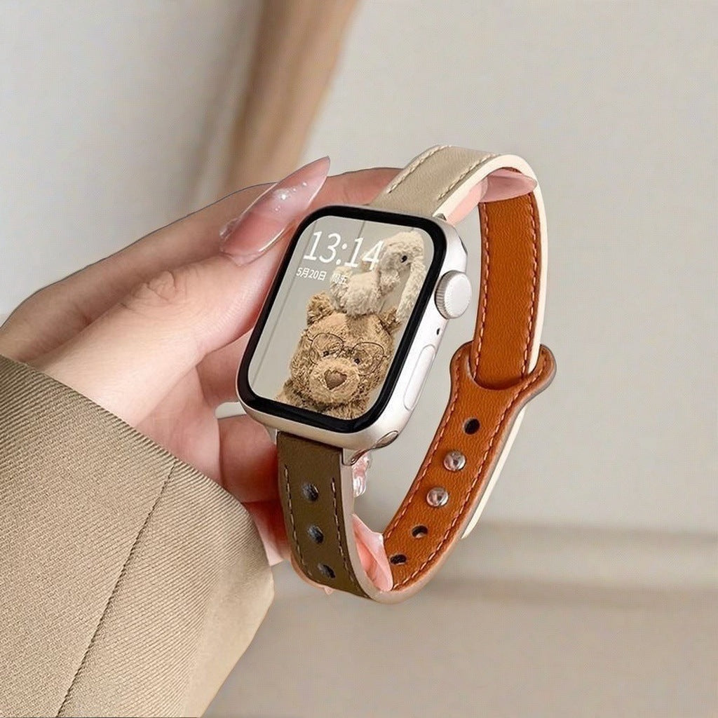 Suitable For Watch Double Nail Thin Strap - Luxurieglam