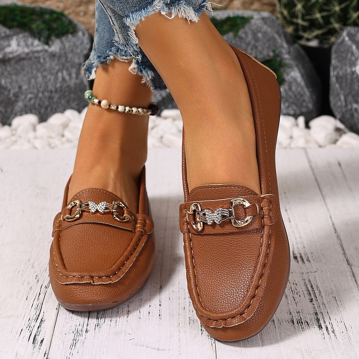 New Spring And Autumn Flat Bottom Slip-on Versatile Soft Bottom Comfortable Shallow Mouth Pumps - Luxurieglam