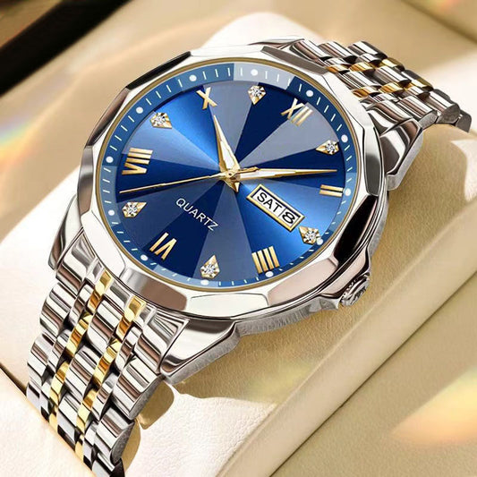 Business Men's Watch Double Calendar High-grade Quartz - Luxurieglam