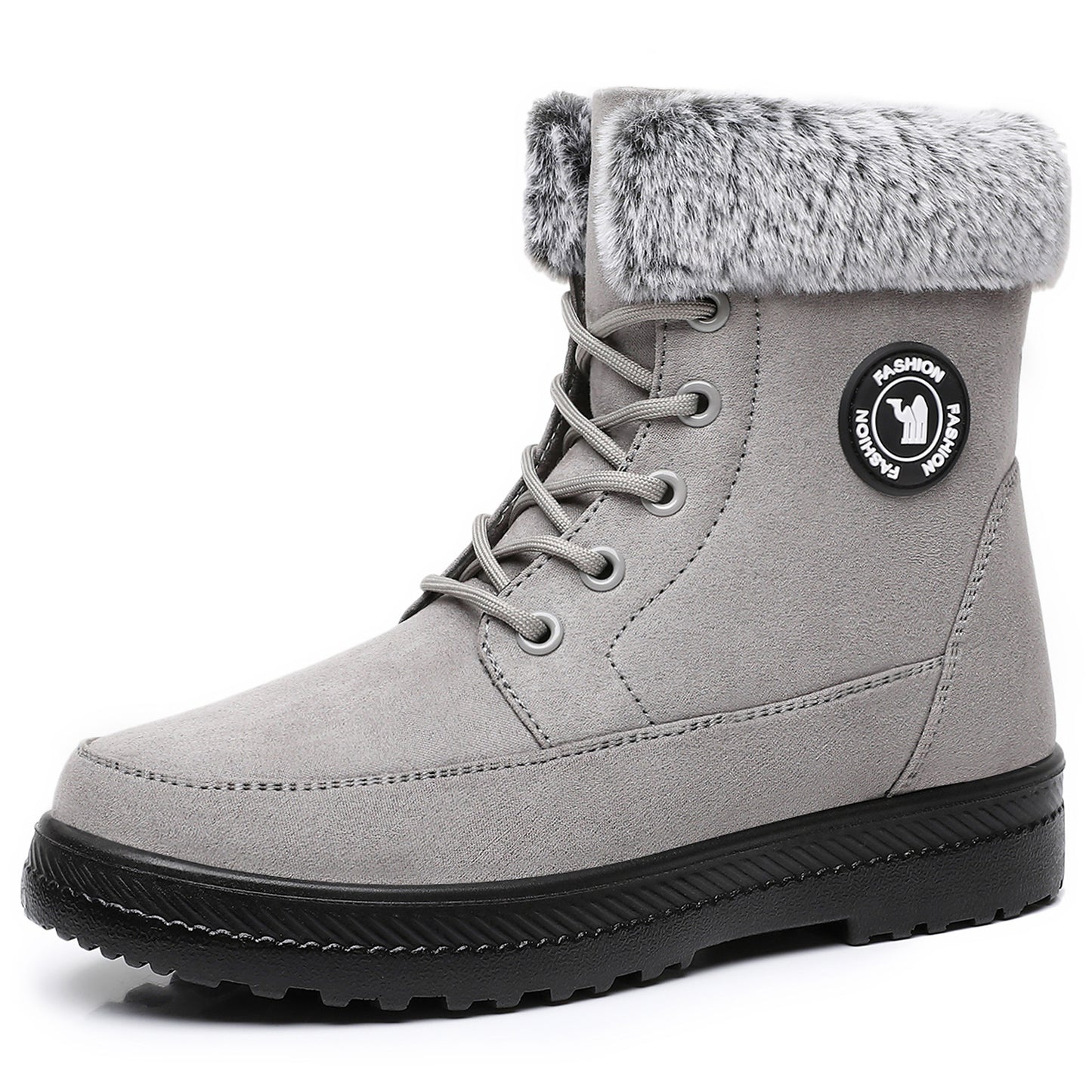 Women’s Cotton Lace-Up Boots – Soft Bottom, Warm & Comfortable Flat Shoes - Luxurieglam