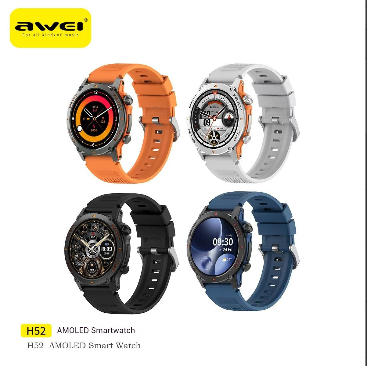 AWEI AMOLED Smartwatch H52 - Luxurieglam